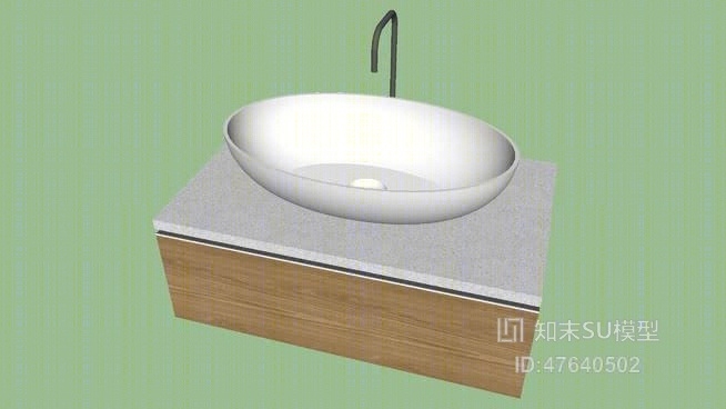 洗面盆SU模型下载【ID:47640502】