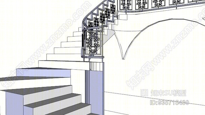 栏杆SU模型下载【ID:935715430】