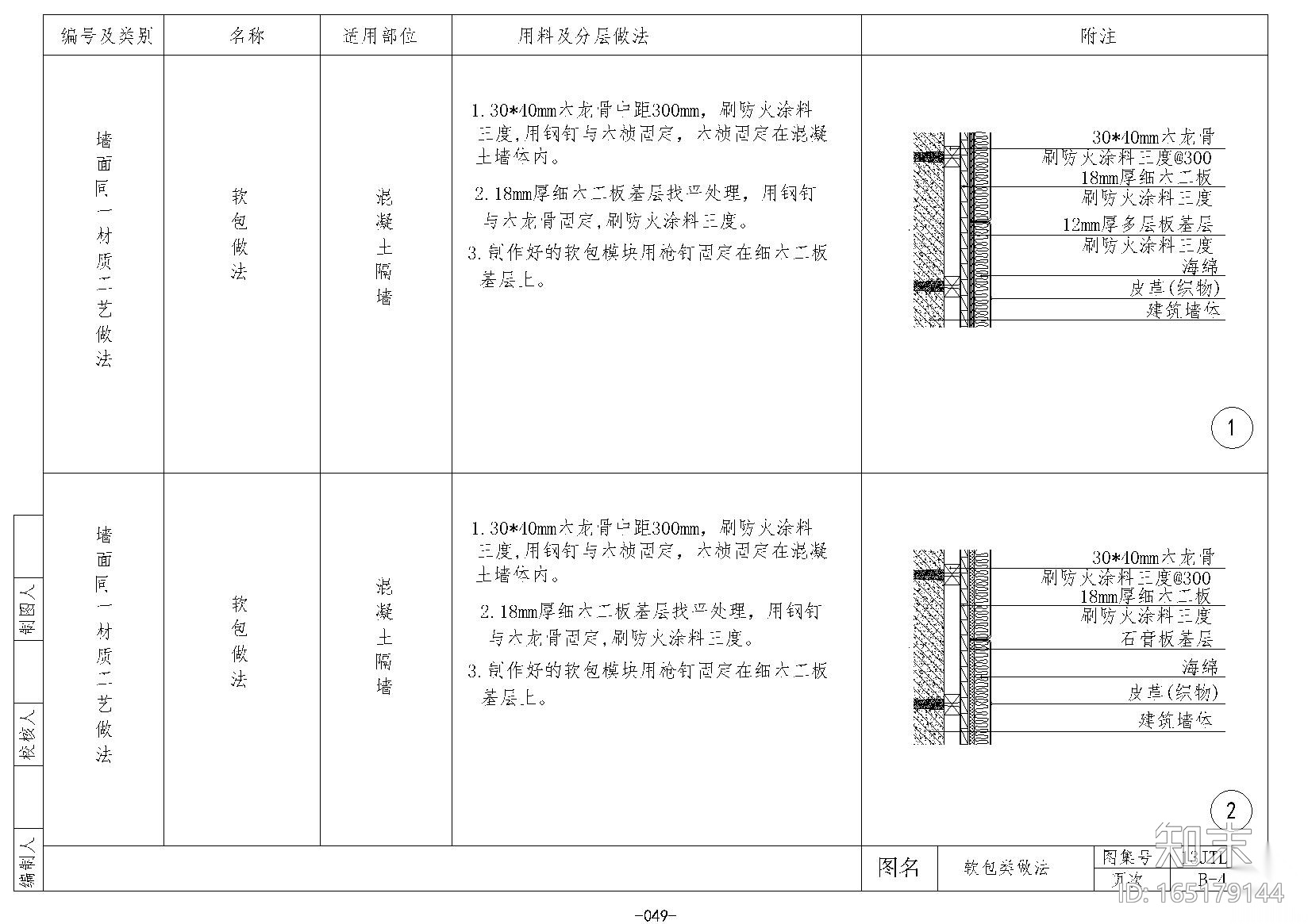 金螳螂墙面施工节点B38~53cad施工图下载【ID:165179144】