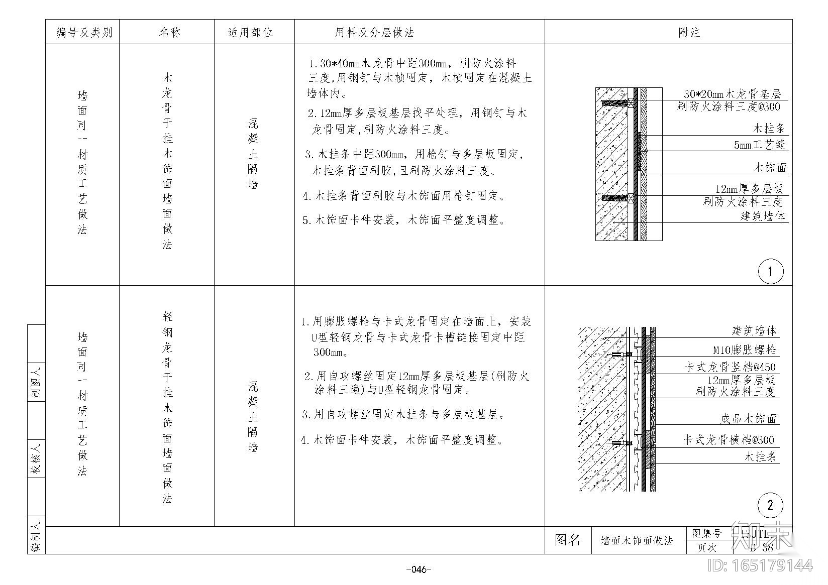 金螳螂墙面施工节点B38~53cad施工图下载【ID:165179144】