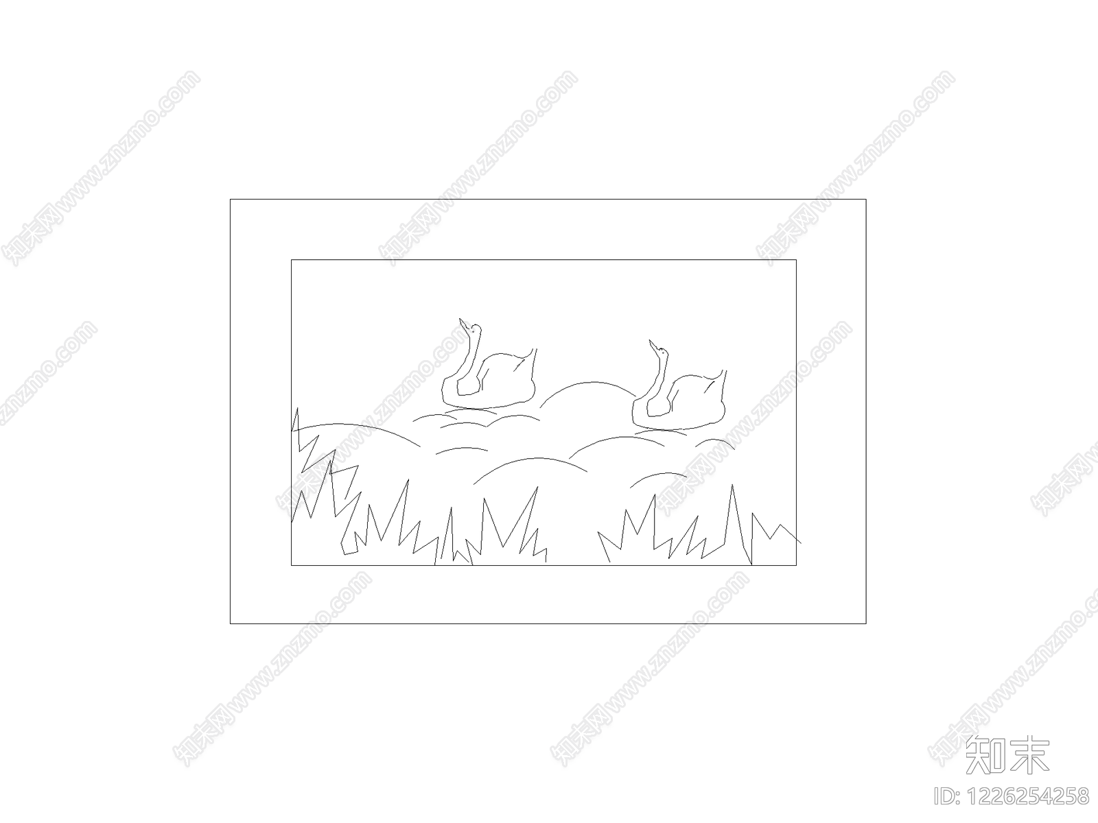 陈设类立面挂画cad施工图下载【ID:1226254258】