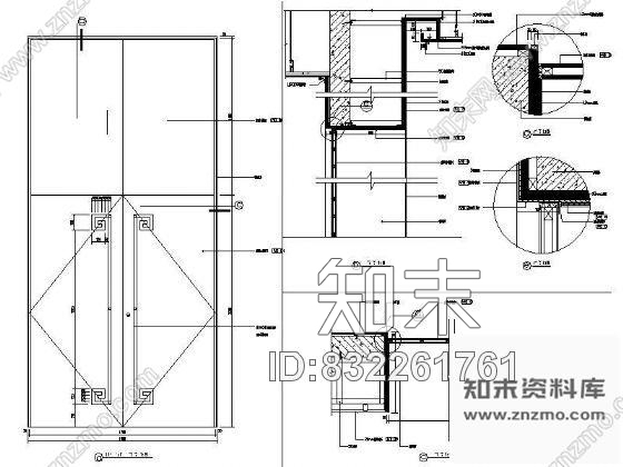 图块/节点装饰木门详图cad施工图下载【ID:832261761】