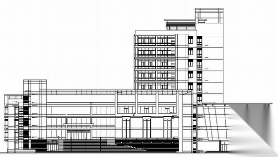 [安徽大学]某十层图书馆建筑施工图cad施工图下载【ID:165610174】