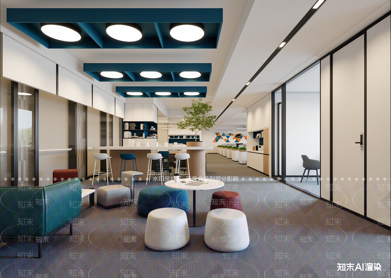现代办公大厅3D模型下载【ID:1214416882】
