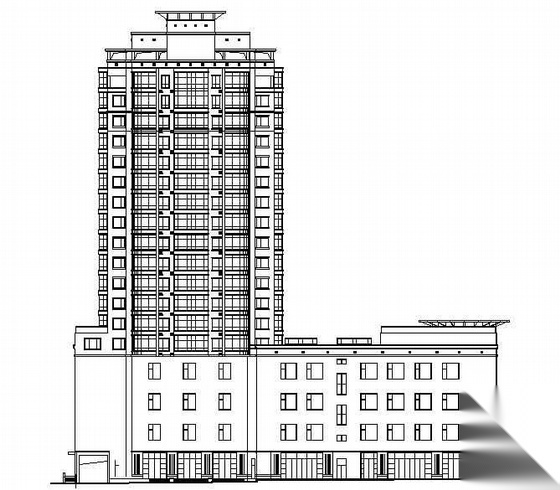 某十八层商住楼建筑施工图（含效果图）cad施工图下载【ID:165601127】