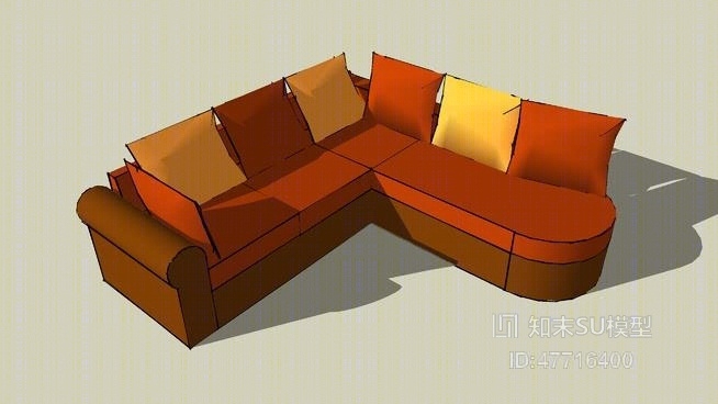 组合沙发SU模型下载【ID:47716400】