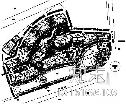 某小区景观规划设计图cad施工图下载【ID:161094103】