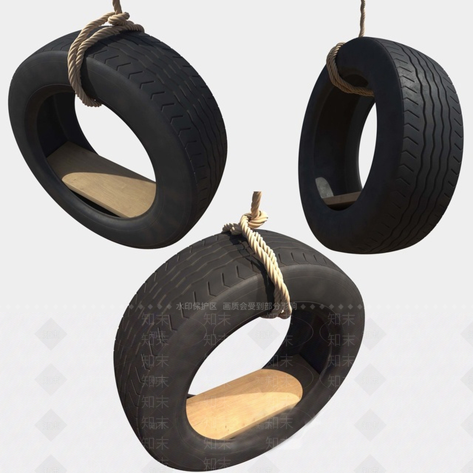 现代轮胎造型户外椅3D模型下载【ID:267904525】