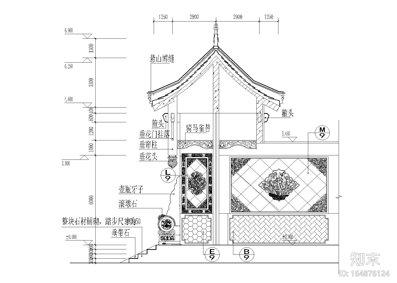 仿古四合院建筑设计施工图(带效果图)施工图下载【ID:164876124】