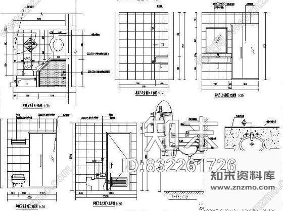 图块/节点标间卫生间详图cad施工图下载【ID:832261726】