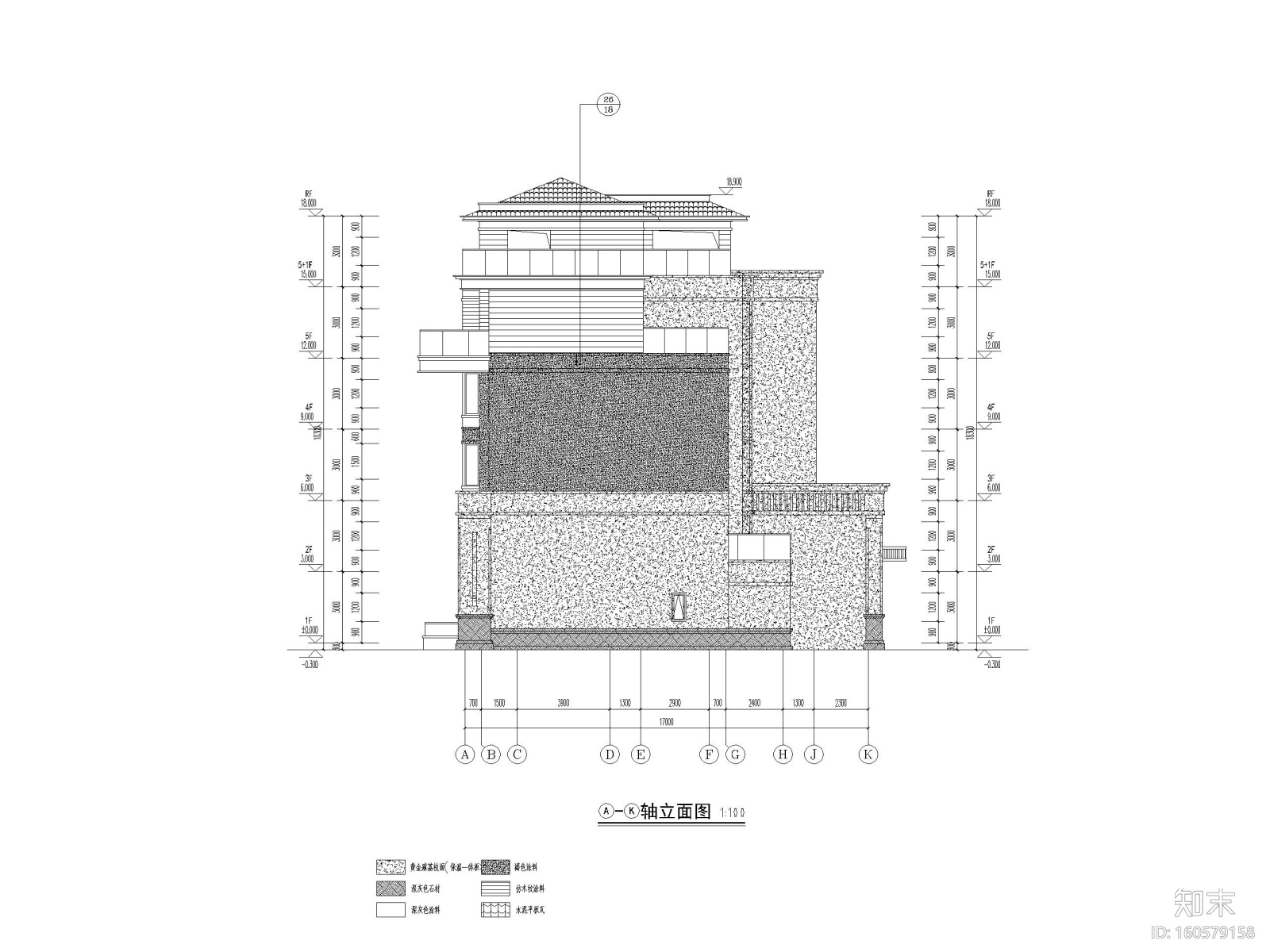 多层洋房_叠拼别墅二期住宅项目建筑施工图cad施工图下载【ID:160579158】