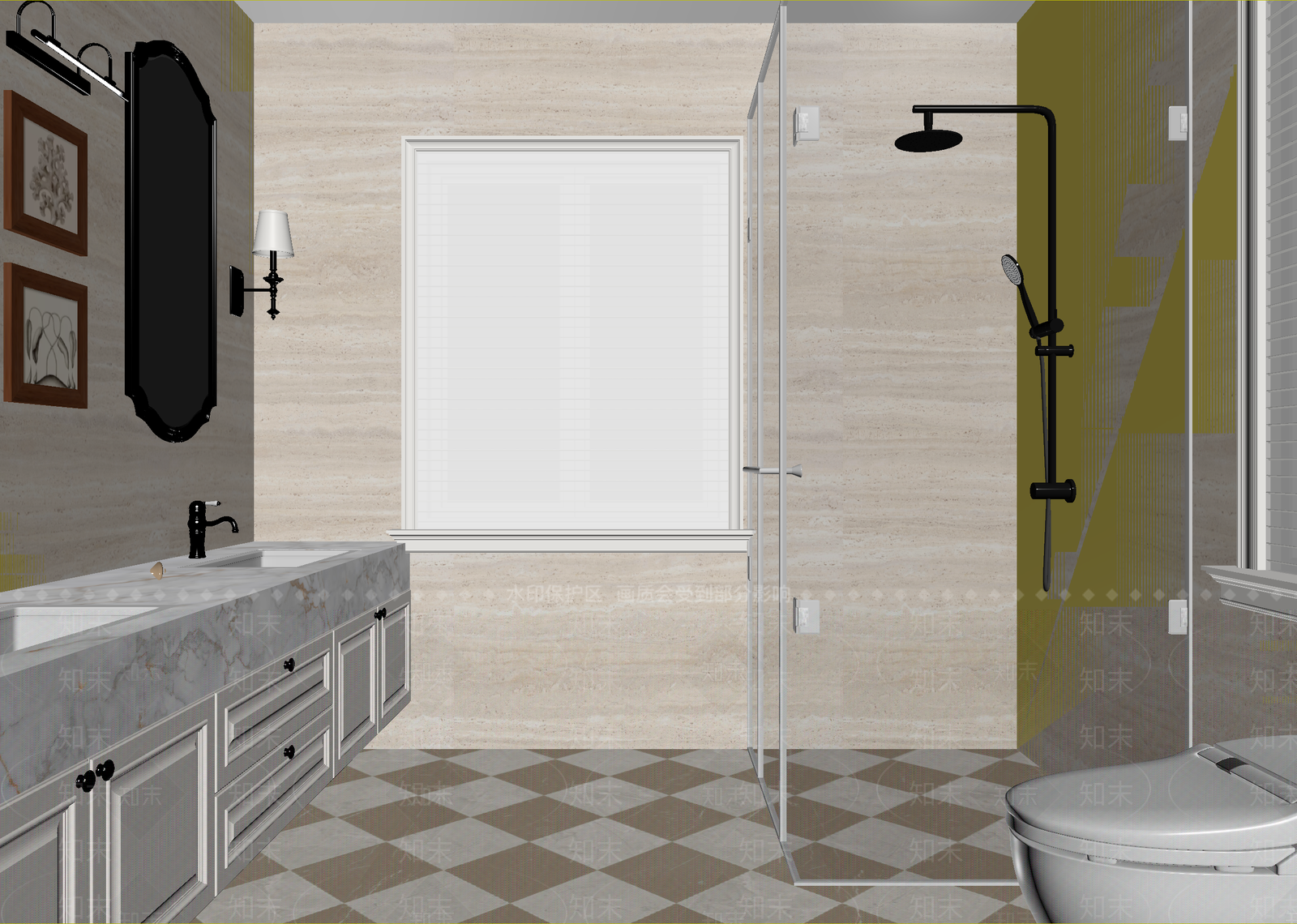 法式卫生间3D模型下载【ID:1215161960】