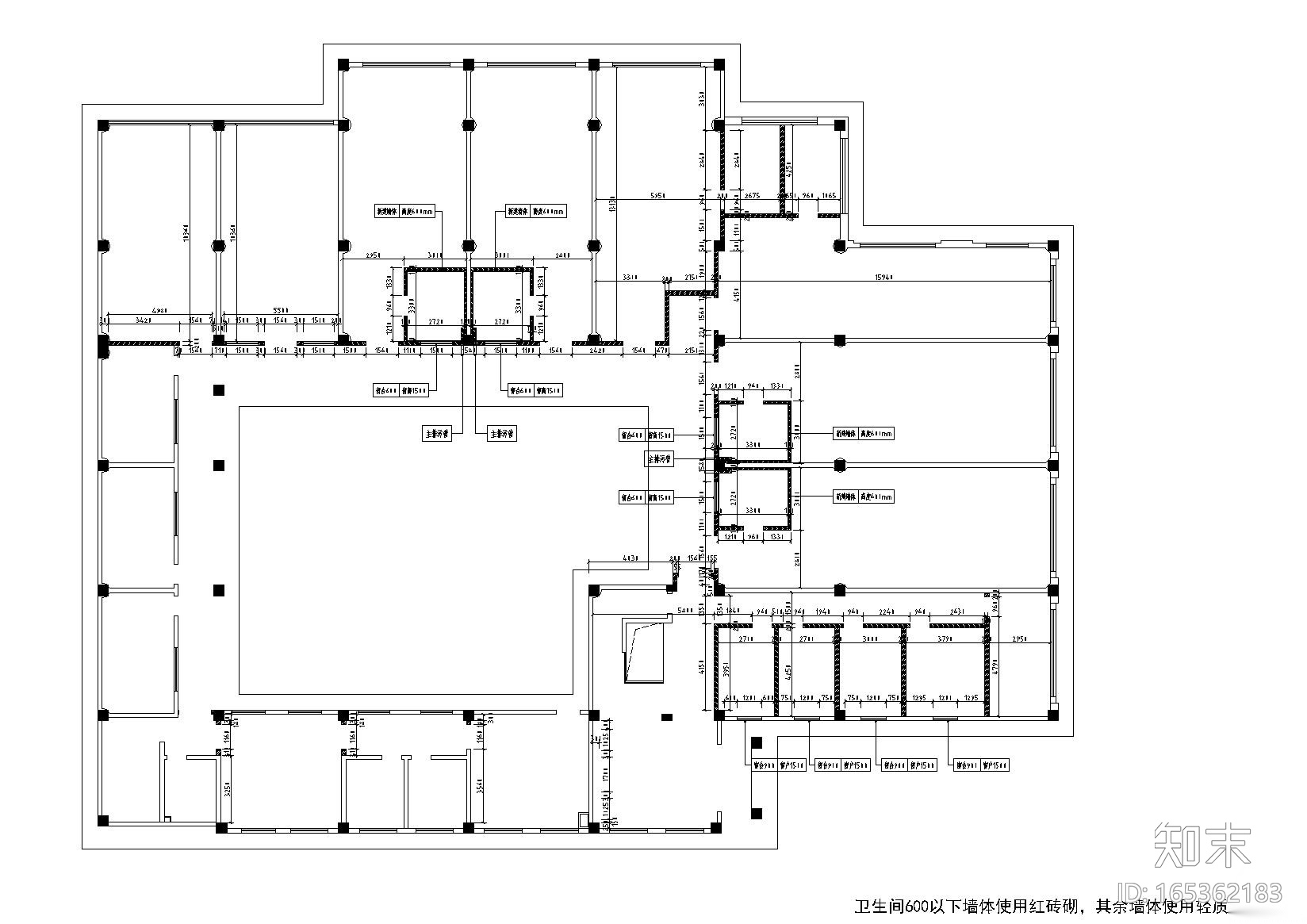 [天津]综合性时尚幼儿园施工图_附效果图cad施工图下载【ID:165362183】