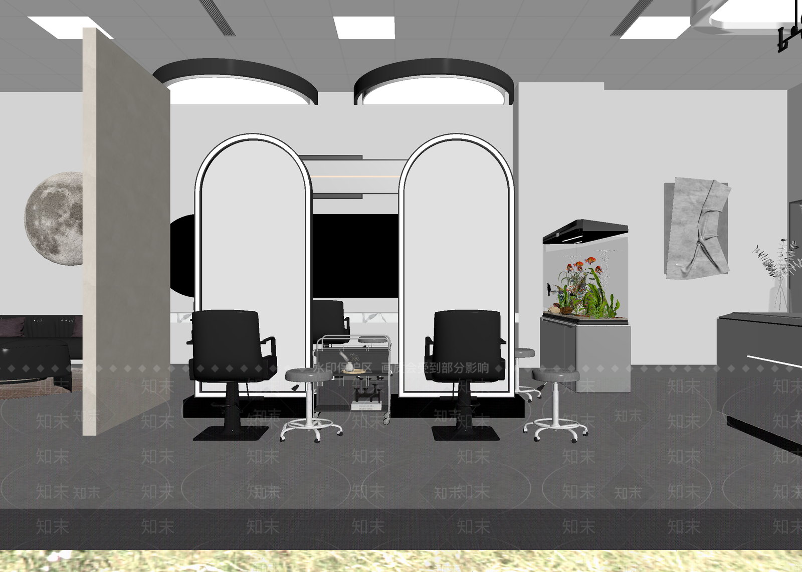 现代美发店3D模型下载【ID:1215115889】