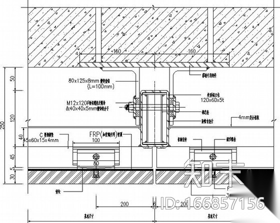 开放式背栓石材节点构造详图cad施工图下载【ID:166857156】