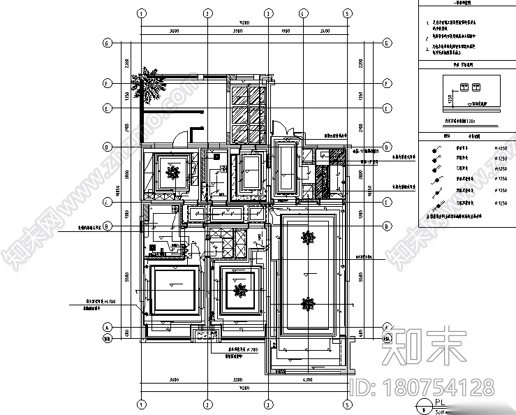 新韵至雅|古典邂逅现代样板间设计施工图（附效果图）cad施工图下载【ID:180754128】