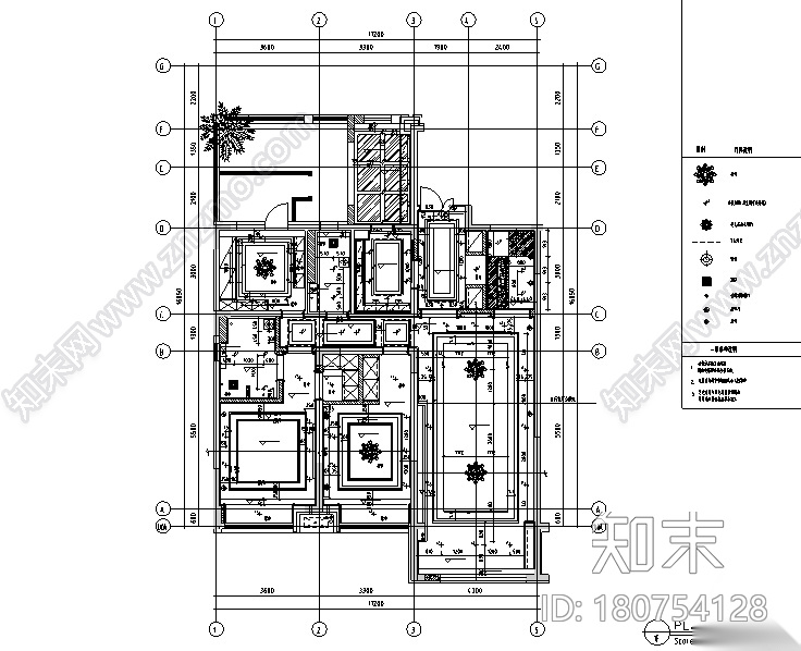 新韵至雅|古典邂逅现代样板间设计施工图（附效果图）cad施工图下载【ID:180754128】