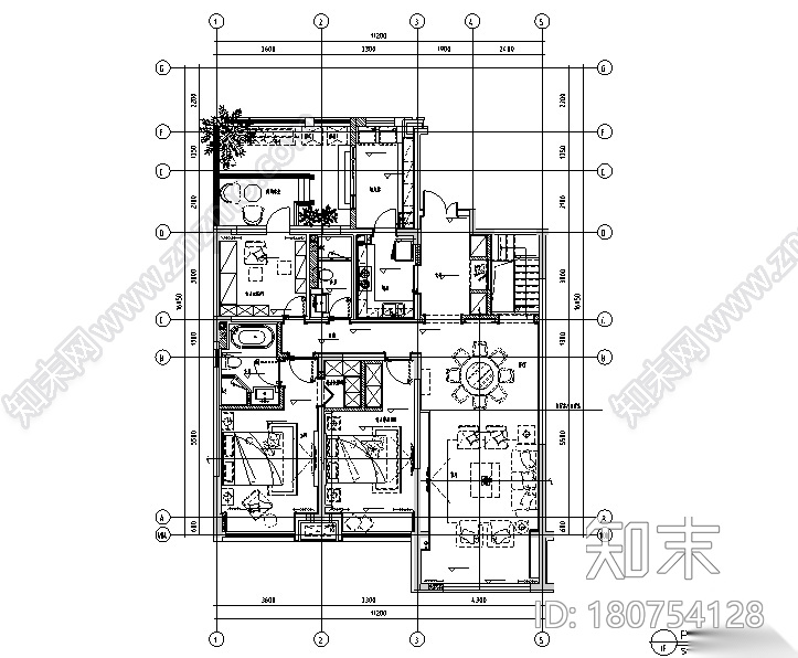 新韵至雅|古典邂逅现代样板间设计施工图（附效果图）cad施工图下载【ID:180754128】