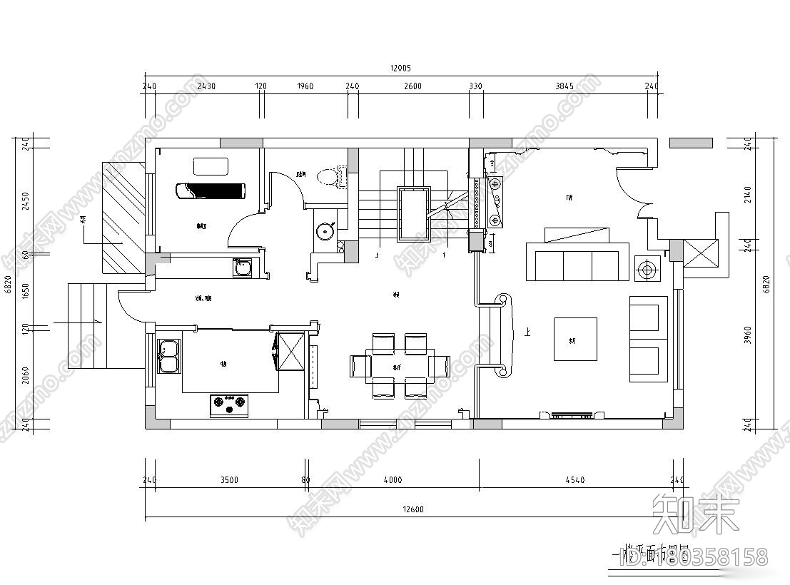 新古典风格300㎡独栋别墅住宅装修施工图cad施工图下载【ID:180358158】