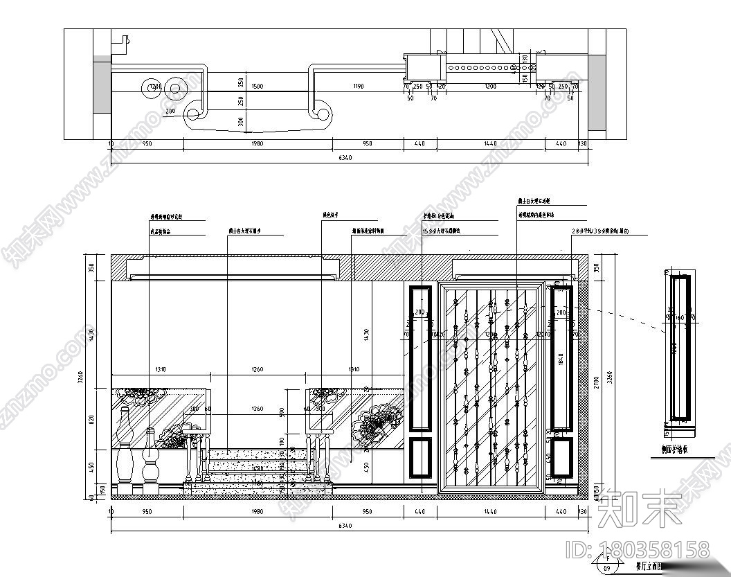 新古典风格300㎡独栋别墅住宅装修施工图cad施工图下载【ID:180358158】