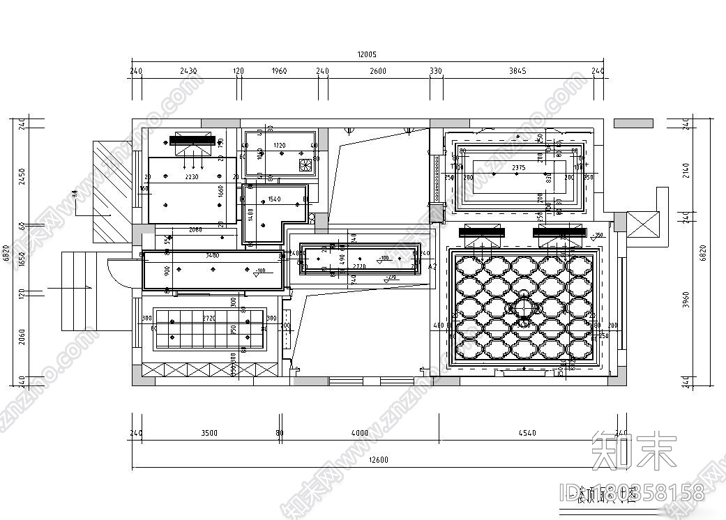 新古典风格300㎡独栋别墅住宅装修施工图cad施工图下载【ID:180358158】