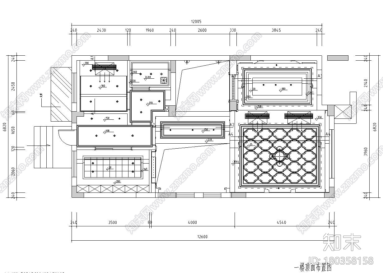 新古典风格300㎡独栋别墅住宅装修施工图cad施工图下载【ID:180358158】