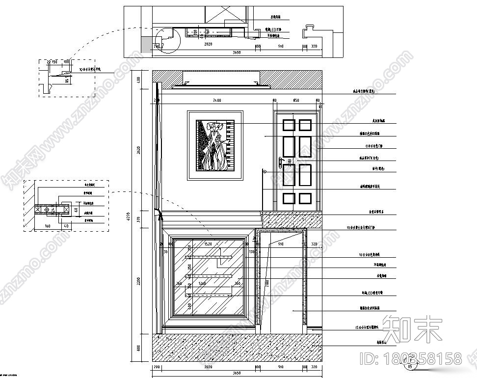 新古典风格300㎡独栋别墅住宅装修施工图cad施工图下载【ID:180358158】