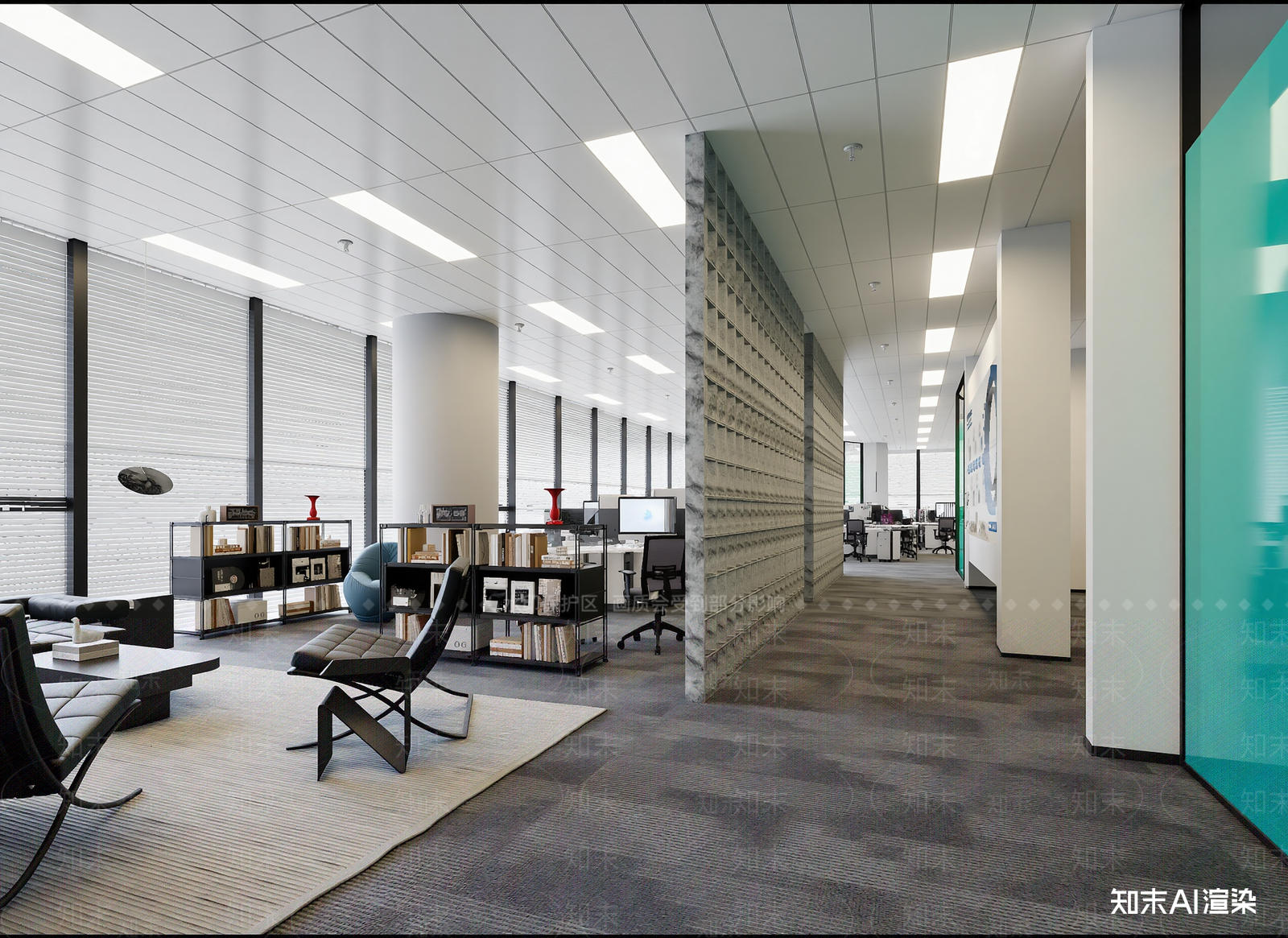 现代办公大厅3D模型下载【ID:1214343080】