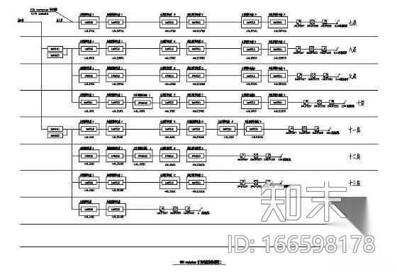 EIB智能照明系统及原理图纸cad施工图下载【ID:166598178】