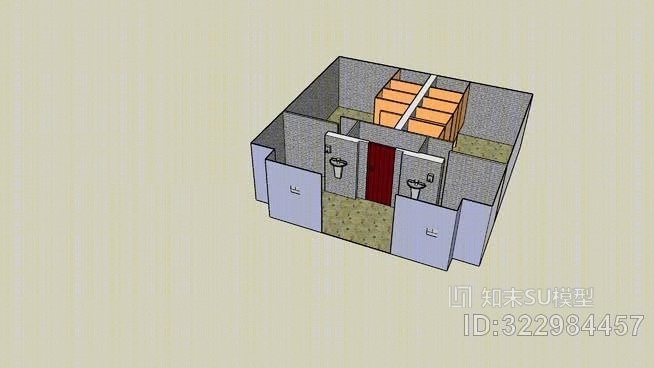 男女卫生间SU模型下载【ID:322984457】