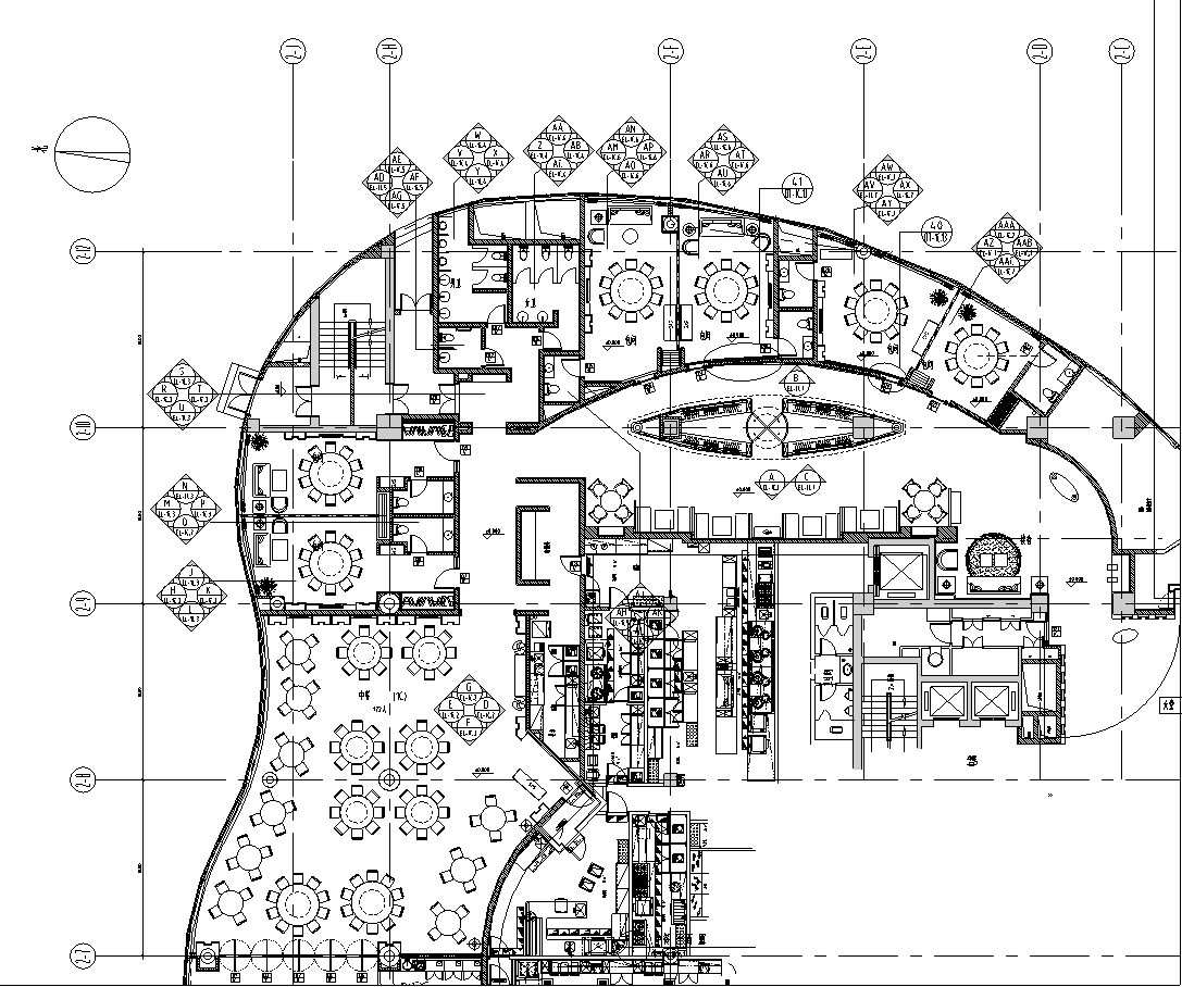 北京某五星酒店中餐厅室内设计施工图（含25张施工图）cad施工图下载【ID:161763127】