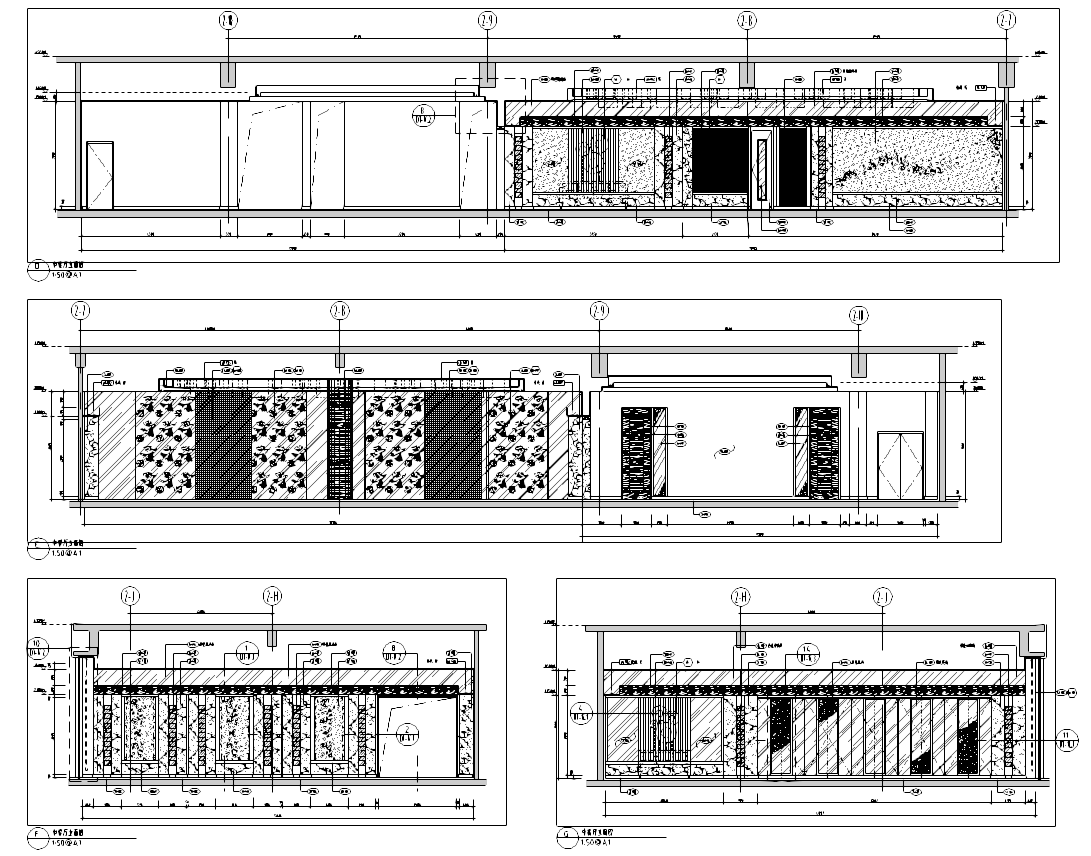 北京某五星酒店中餐厅室内设计施工图（含25张施工图）cad施工图下载【ID:161763127】