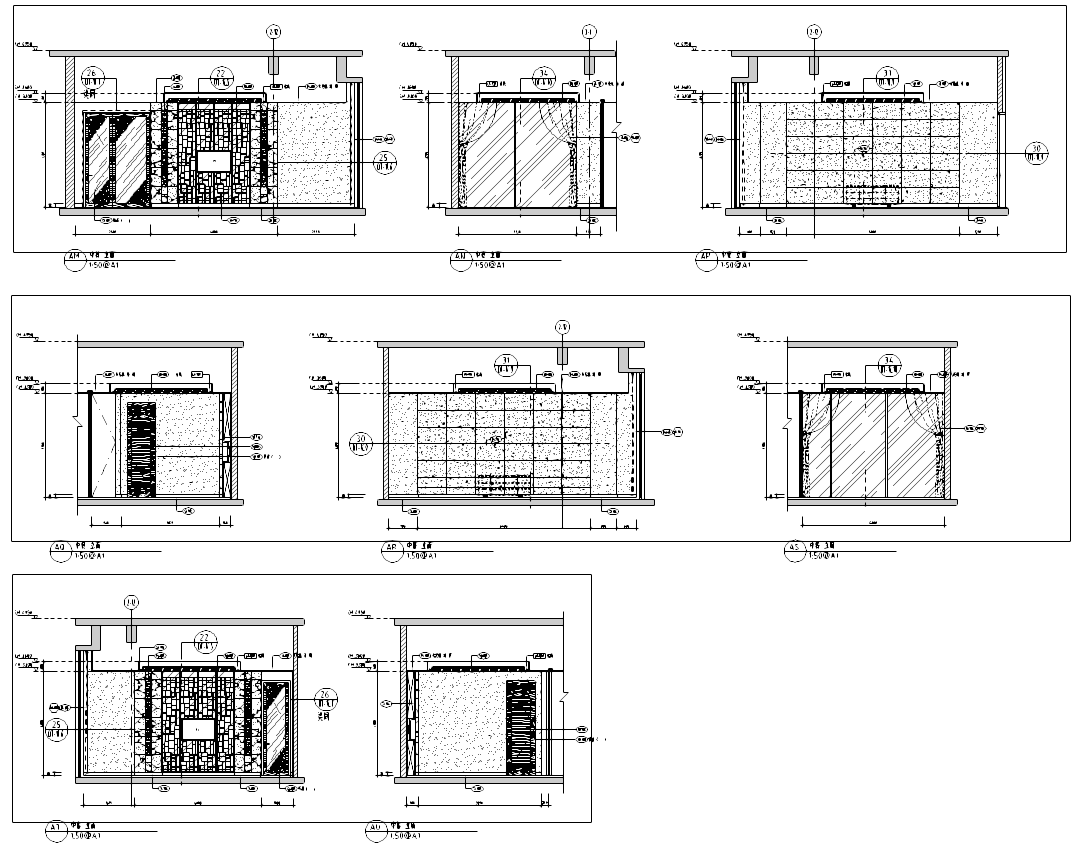 北京某五星酒店中餐厅室内设计施工图（含25张施工图）cad施工图下载【ID:161763127】