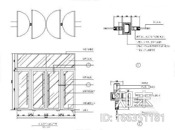 大厅玻璃门施工图下载【ID:166351181】