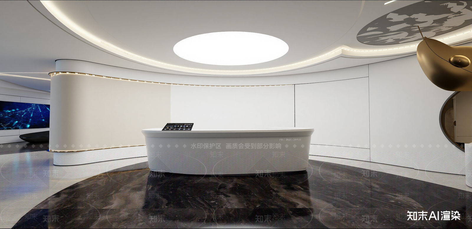 现代办公大堂SU模型下载【ID:1215931466】