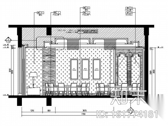 现代中式酒楼包间装修图cad施工图下载【ID:161774181】