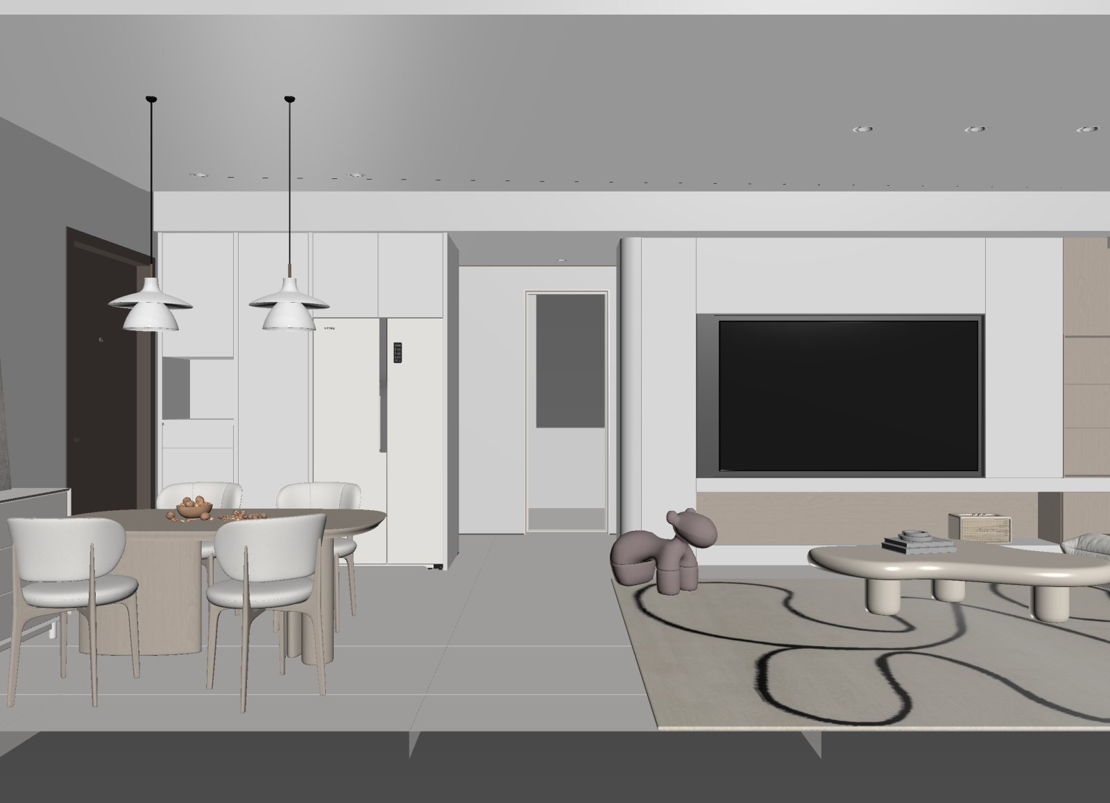 现代客餐厅3D模型下载【ID:1215070966】