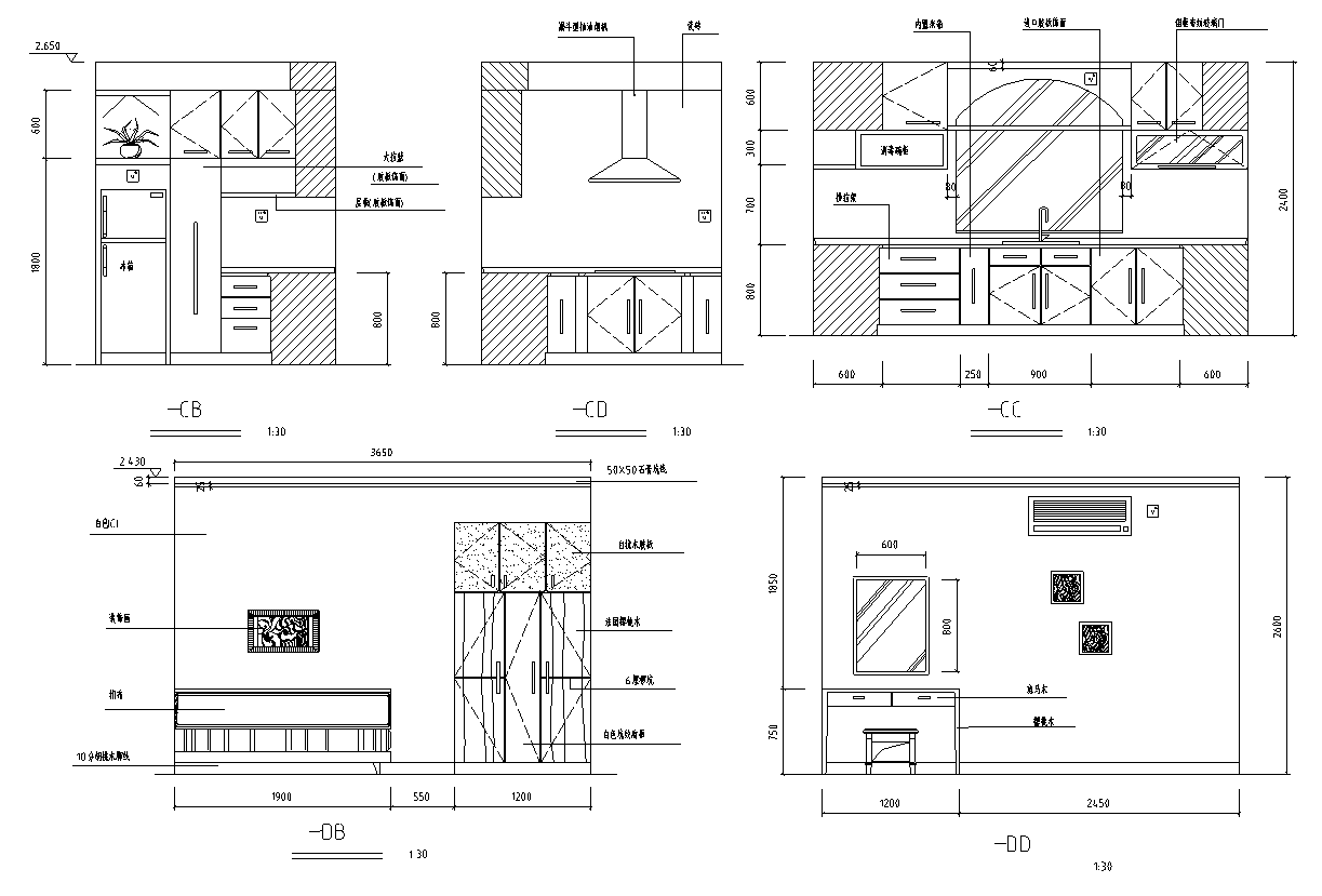 [河北]纳帕溪谷别墅室内装修施工图及实景图施工图下载【ID:161782181】