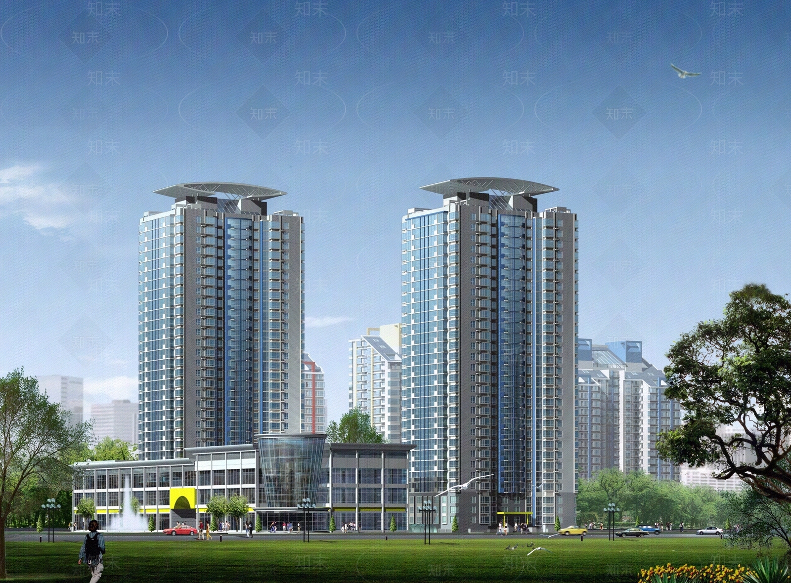 白天都市风景贴图下载【ID:278208101】