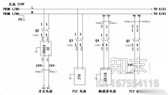 全自动控制柜控制原理图cad施工图下载【ID:167554116】