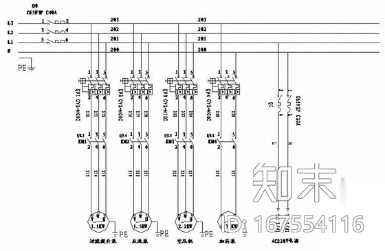 全自动控制柜控制原理图cad施工图下载【ID:167554116】