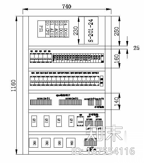 全自动控制柜控制原理图cad施工图下载【ID:167554116】