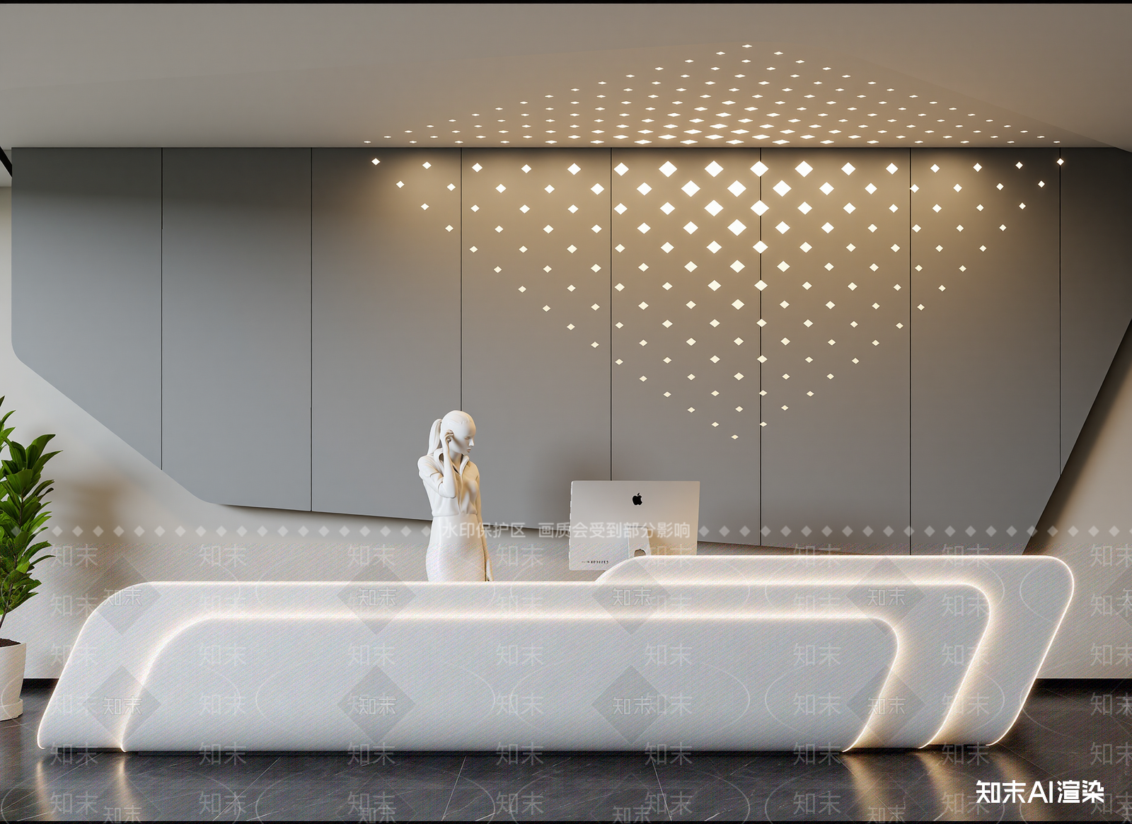 现代酒店大堂3D模型下载【ID:1215134484】