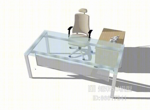 办公桌椅组合SU模型下载【ID:86617841】