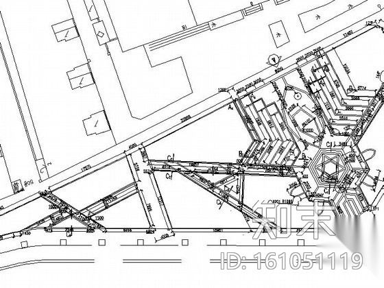 [上海]某道路街边绿地景观施工图设计cad施工图下载【ID:161051119】