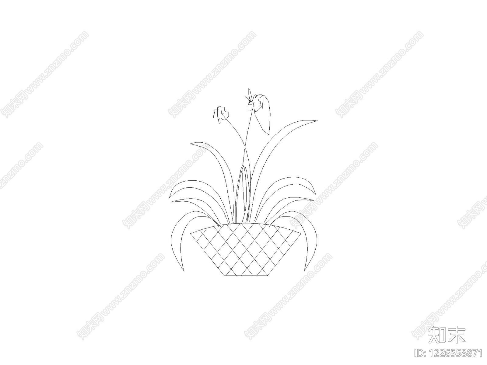 种绿植盆栽图块cad施工图下载【ID:1226558871】