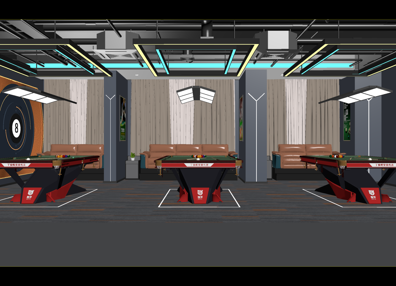 现代台球室3D模型下载【ID:1214734329】