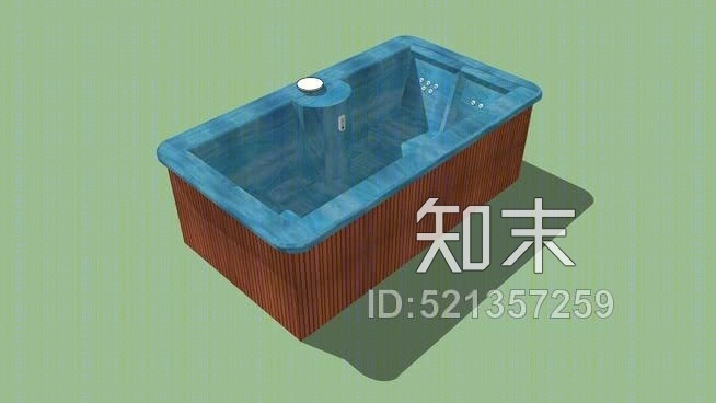 4人浴缸蓝SU模型下载【ID:521357259】