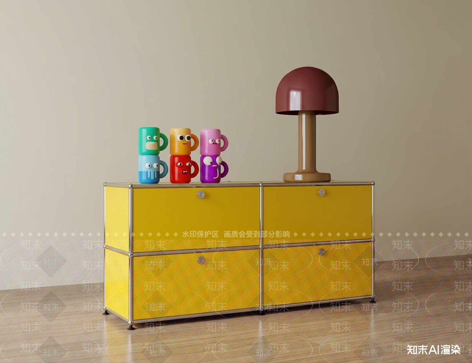 黄色斗柜斗柜3D模型下载【ID:1227574213】