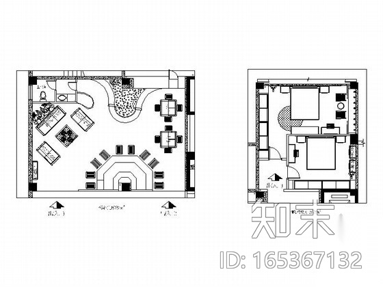 家具旗舰店茶文化及情景区室内装修图（含效果）cad施工图下载【ID:165367132】